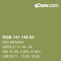 Código de color: RGB 141 149 84 | qconv.com