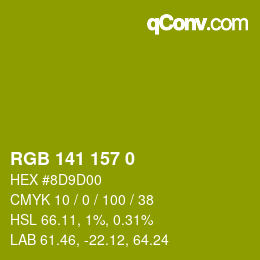 カラーコード: RGB 141 157 0 | qconv.com