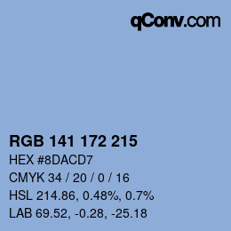 Color code: RGB 141 172 215 | qconv.com