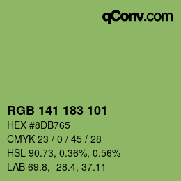 Color code: RGB 141 183 101 | qconv.com