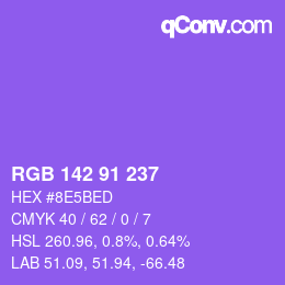 カラーコード: RGB 142 91 237 | qconv.com