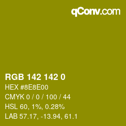 Color code: RGB 142 142 0 | qconv.com