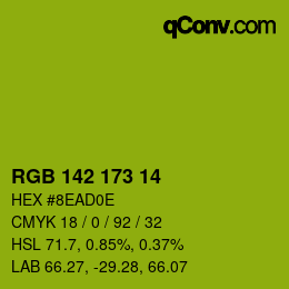 Color code: RGB 142 173 14 | qconv.com