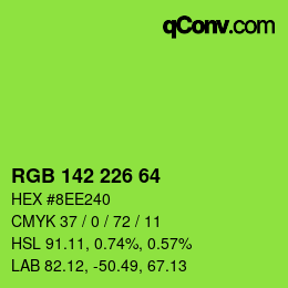 Color code: RGB 142 226 64 | qconv.com