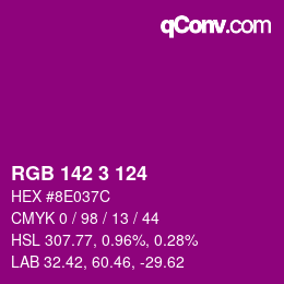 Farbcode: RGB 142 3 124 | qconv.com