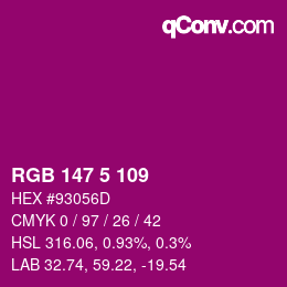 Código de color: RGB 147 5 109 | qconv.com