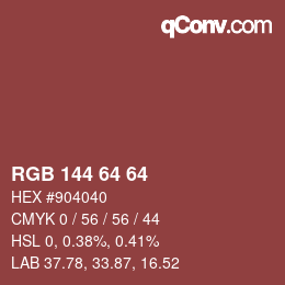 Color code: RGB 144 64 64 | qconv.com