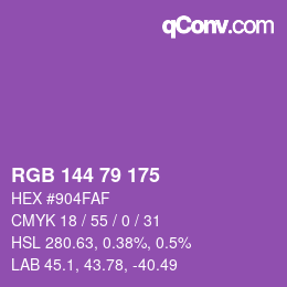 Código de color: RGB 144 79 175 | qconv.com