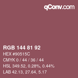 Farbcode: RGB 144 81 92 | qconv.com