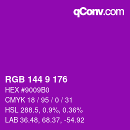 Código de color: RGB 144 9 176 | qconv.com