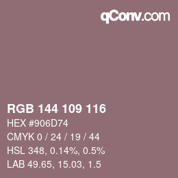 Código de color: RGB 144 109 116 | qconv.com