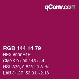 Color code: RGB 144 14 79 | qconv.com