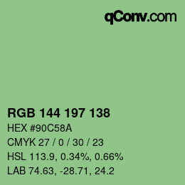 Color code: RGB 144 197 138 | qconv.com