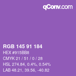 Code couleur: RGB 145 91 184 | qconv.com