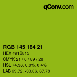 Color code: RGB 145 184 21 | qconv.com