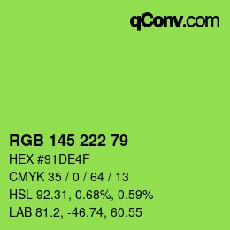 Code couleur: RGB 145 222 79 | qconv.com