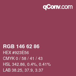 Código de color: RGB 146 62 86 | qconv.com