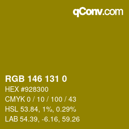 Farbcode: RGB 146 131 0 | qconv.com