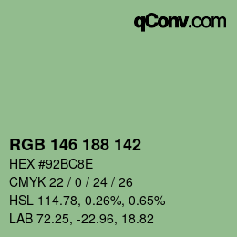 Farbcode: RGB 146 188 142 | qconv.com