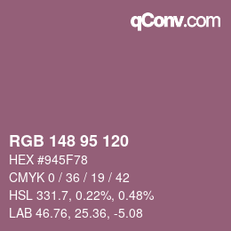 Code couleur: RGB 148 95 120 | qconv.com