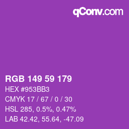 カラーコード: RGB 149 59 179 | qconv.com