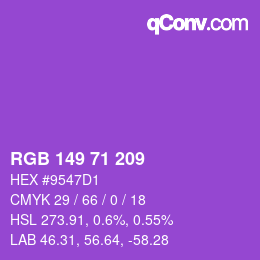 Código de color: RGB 149 71 209 | qconv.com