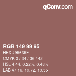 Code couleur: RGB 149 99 95 | qconv.com