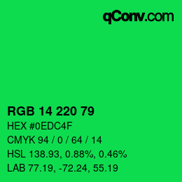 Code couleur: RGB 14 220 79 | qconv.com