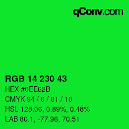 Code couleur: RGB 14 230 43 | qconv.com