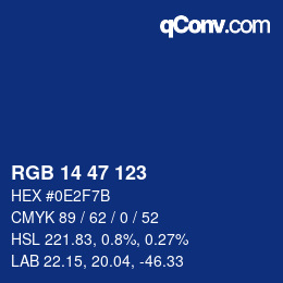 Code couleur: RGB 14 47 123 | qconv.com