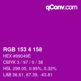 Farbcode: RGB 153 4 158 | qconv.com