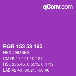 Code couleur: RGB 153 53 185 | qconv.com