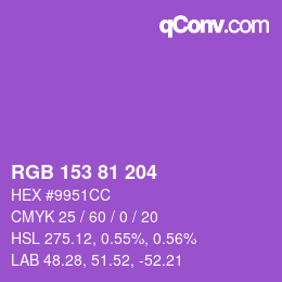 Farbcode: RGB 153 81 204 | qconv.com