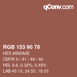 Code couleur: RGB 153 90 78 | qconv.com