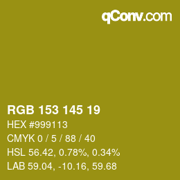 Color code: RGB 153 145 19 | qconv.com