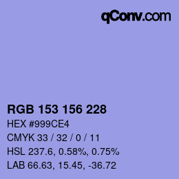 Farbcode: RGB 153 156 228 | qconv.com