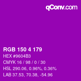 Código de color: RGB 150 4 179 | qconv.com