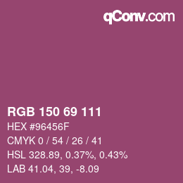 Color code: RGB 150 69 111 | qconv.com