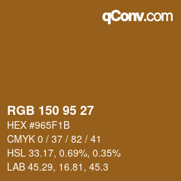 Color code: RGB 150 95 27 | qconv.com