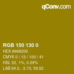 Code couleur: RGB 150 130 0 | qconv.com