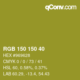 Farbcode: RGB 150 150 40 | qconv.com