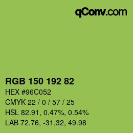 Farbcode: RGB 150 192 82 | qconv.com