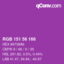 Code couleur: RGB 151 56 166 | qconv.com