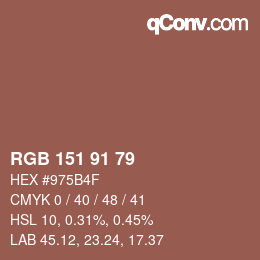 Code couleur: RGB 151 91 79 | qconv.com