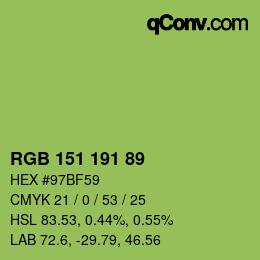 Farbcode: RGB 151 191 89 | qconv.com