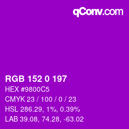 Farbcode: RGB 152 0 197 | qconv.com