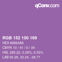 Code couleur: RGB 152 100 169 | qconv.com