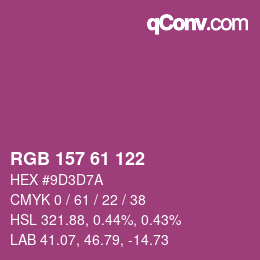 Farbcode: RGB 157 61 122 | qconv.com