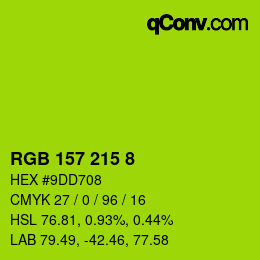 Farbcode: RGB 157 215 8 | qconv.com