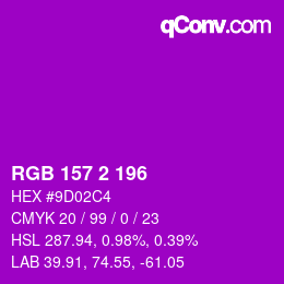 Código de color: RGB 157 2 196 | qconv.com